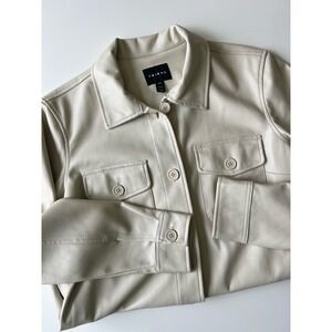TRIBAL Soft Vegan Leather Jacket / Shacket | Women's S | Like-New